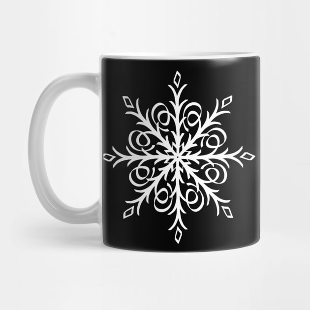 White Snowflake Mandala Winter art by Print Art Station